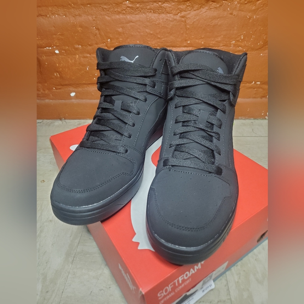 PUMA Rebound LayUp Nubuck Mens 10.5 US puma black- black-castlerock